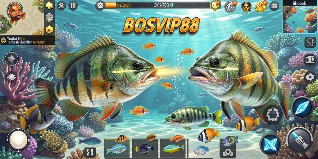 Tampilan gameplay Tembak Ikan yang seru dan menarik.