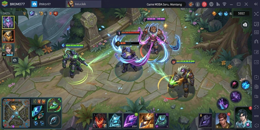 Tampilan menarik dalam aksi gameplay MOBA BROMO77.