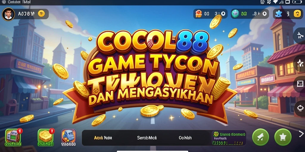 Screenshot COCOL88 menampilkan pemain membangun kerajaan bisnis.