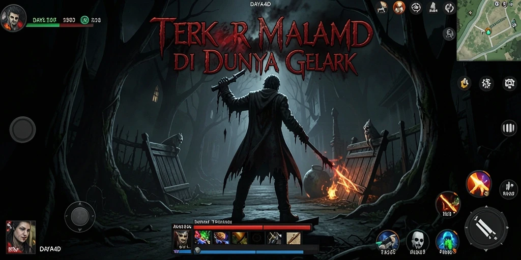 Screenshot permainan DAYA4D yang menggambarkan suasana horor yang mencekam.
