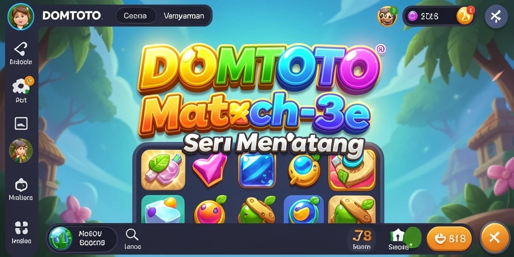 Tangkapan layar dari gameplay seru DOMTOTO dengan elemen Match-3 yang menarik.