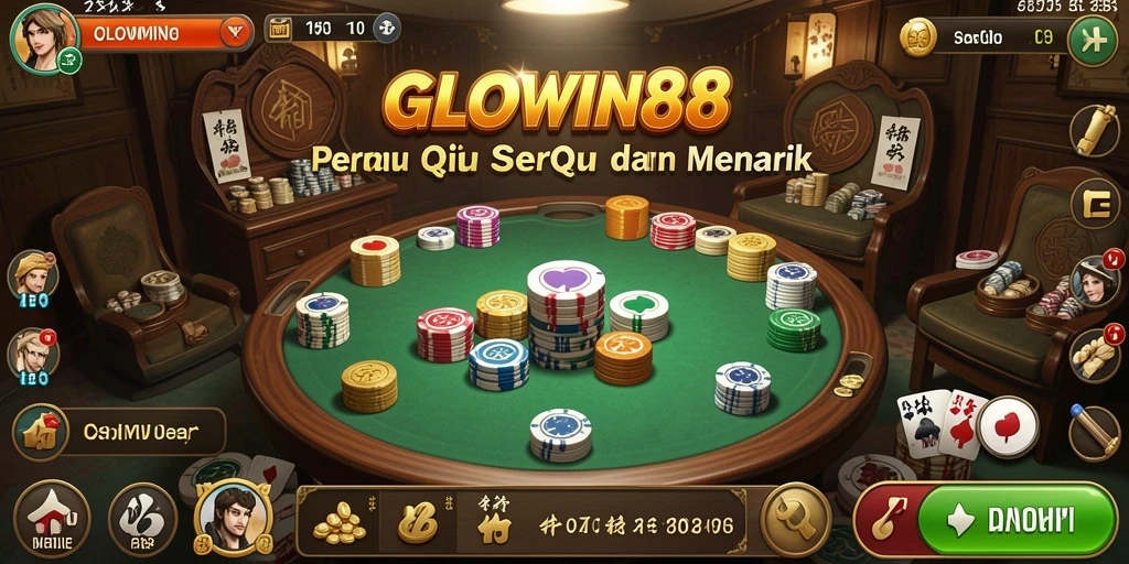 Screenshot GLOWIN88 menampilkan gameplay QiuQiu yang seru dan kompetitif.