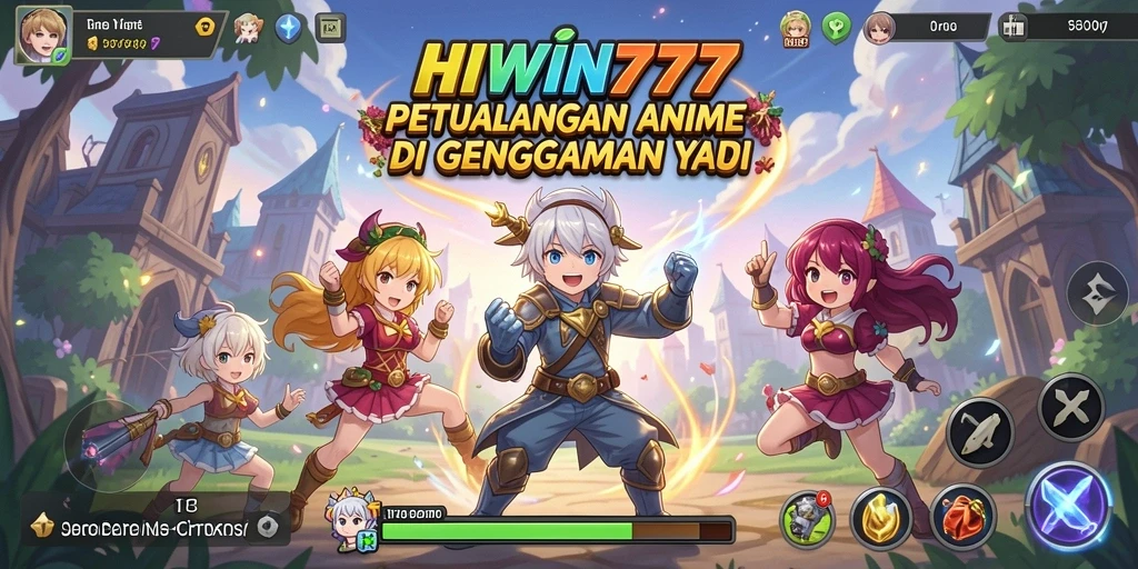 Screenshot HIWIN777 menampilkan pertarungan seru dengan karakter Anime ikonik.