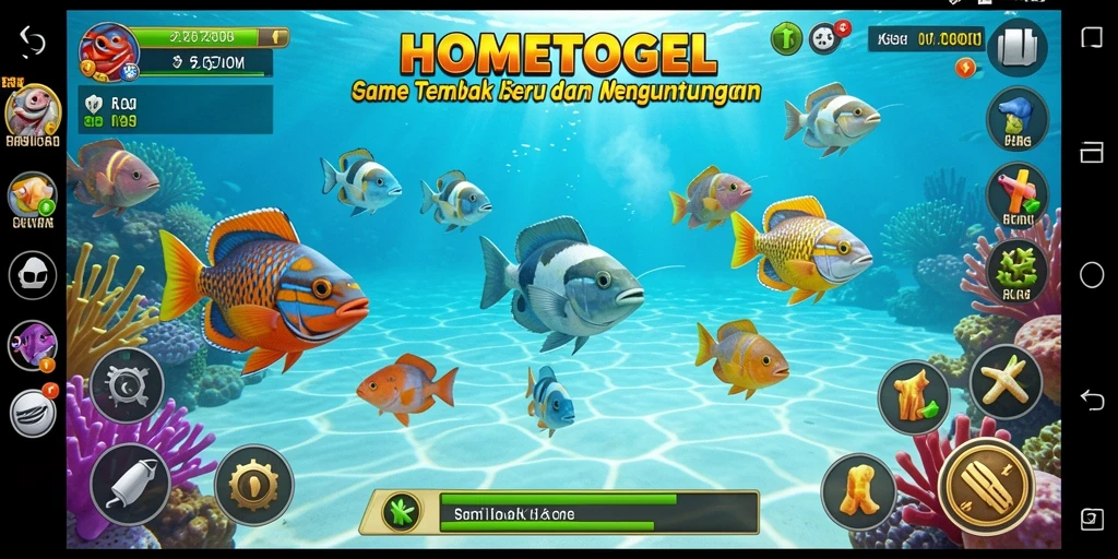 Gameplay seru dalam Tembak Ikan HOMETOGEL menunggu Anda.