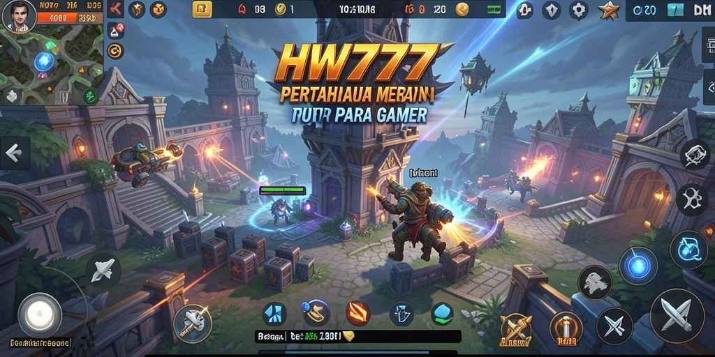 Tampilan gameplay menakjubkan dalam HW777 Tower Defense.