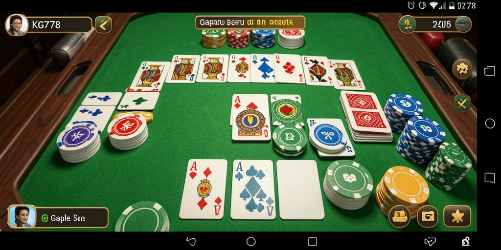 Screenshot KG778 menampilkan gameplay Gaple yang seru dan interaktif.