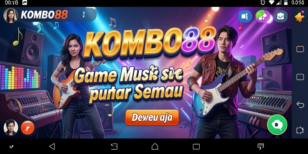Tampilan menarik dari gameplay <strong>KOMBO88</strong> yang penuh warna dan rhythm.