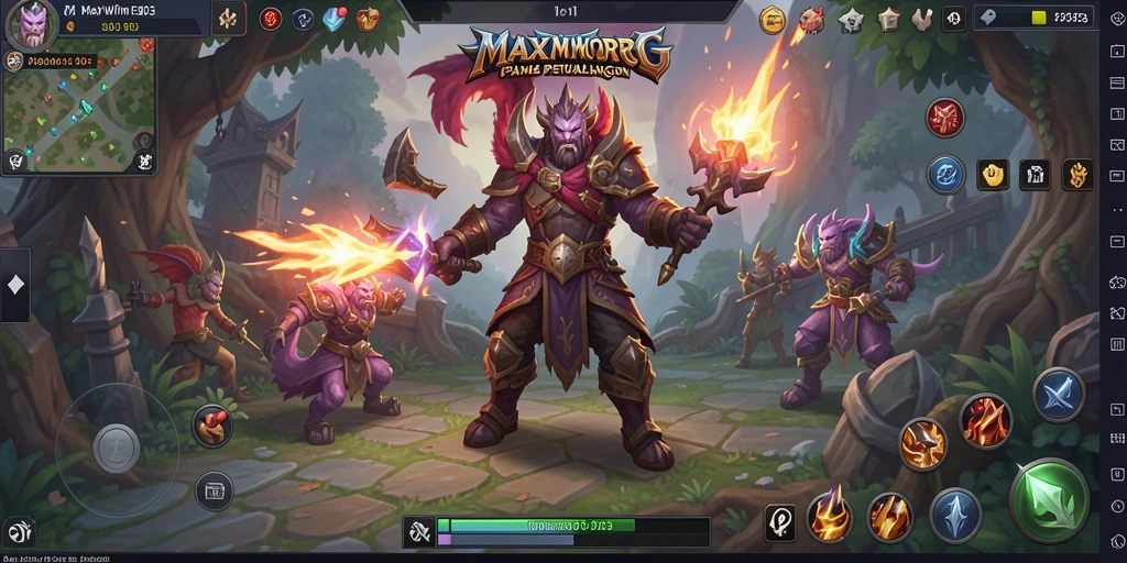 Tangkapan layar gameplay MAXWIN303 menampilkan pertarungan epik di dunia MMORPG.