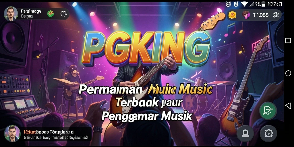Tampilan screenshot PGKING menampilkan gameplay musik yang penuh warna.