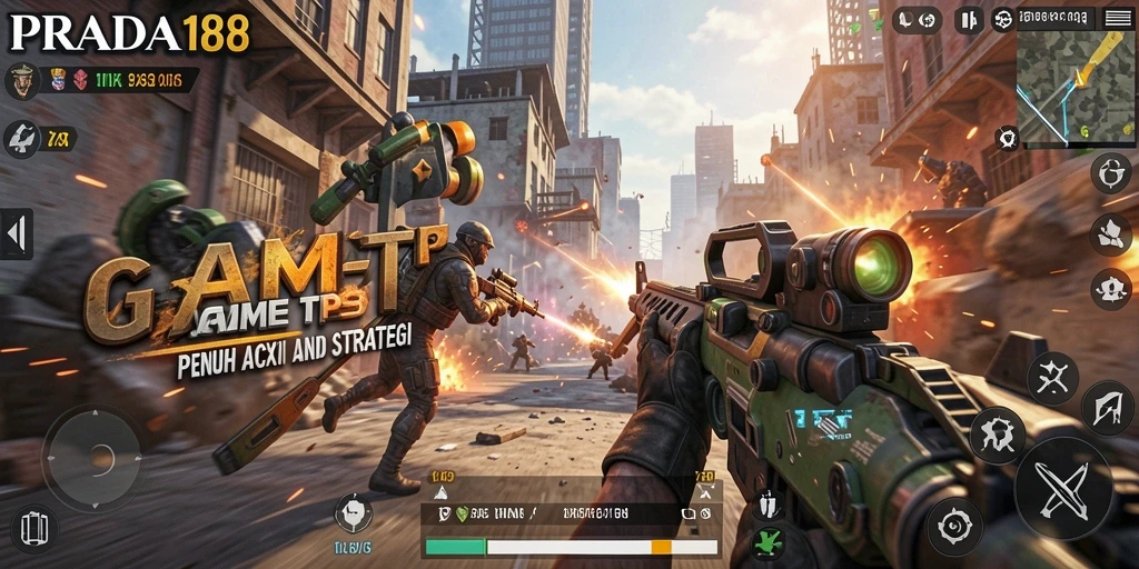 Tampilan gameplay PRADA188 yang epik dalam aksi TPS.