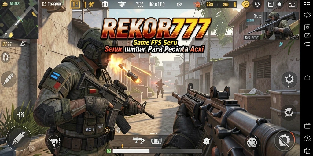Screenshot gameplay seru dari REKOR777 dengan aksi tembak-menembak intens.