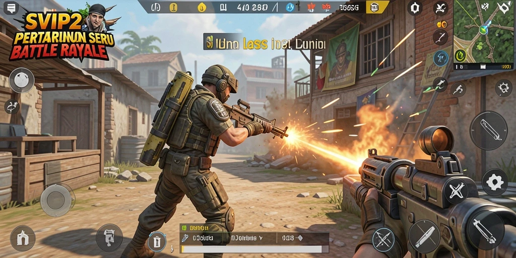 Tampilan gameplay menegangkan dari pertandingan Battle Royale SVIP2.