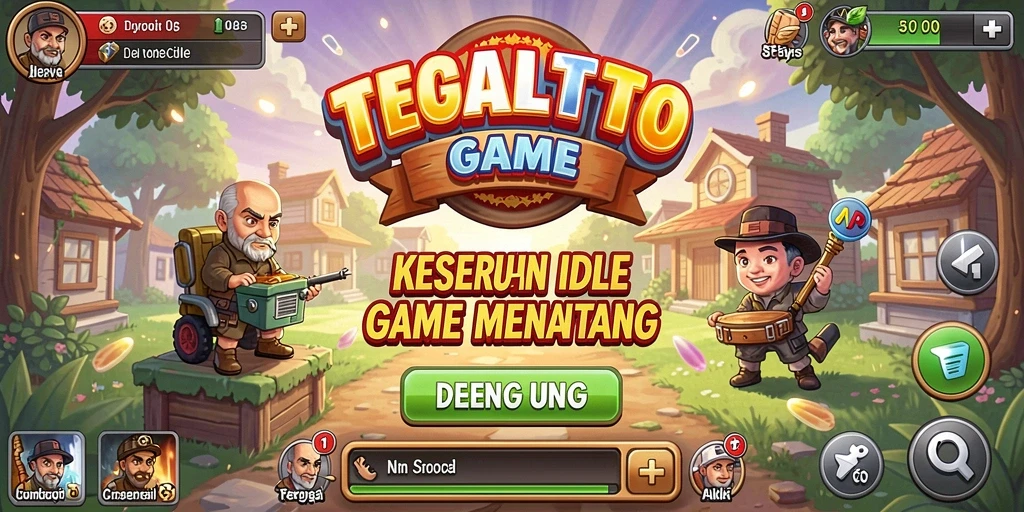 Tampilan gameplay TEGALTOTO yang menarik dengan karakter unik.