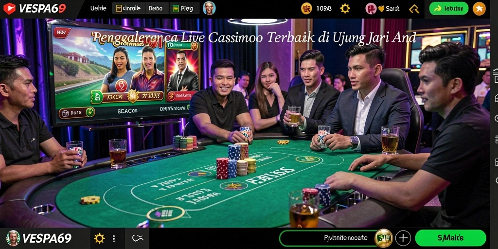 Tampilan menarik gameplay VESPA69 Live Casino dengan dealer langsung.
